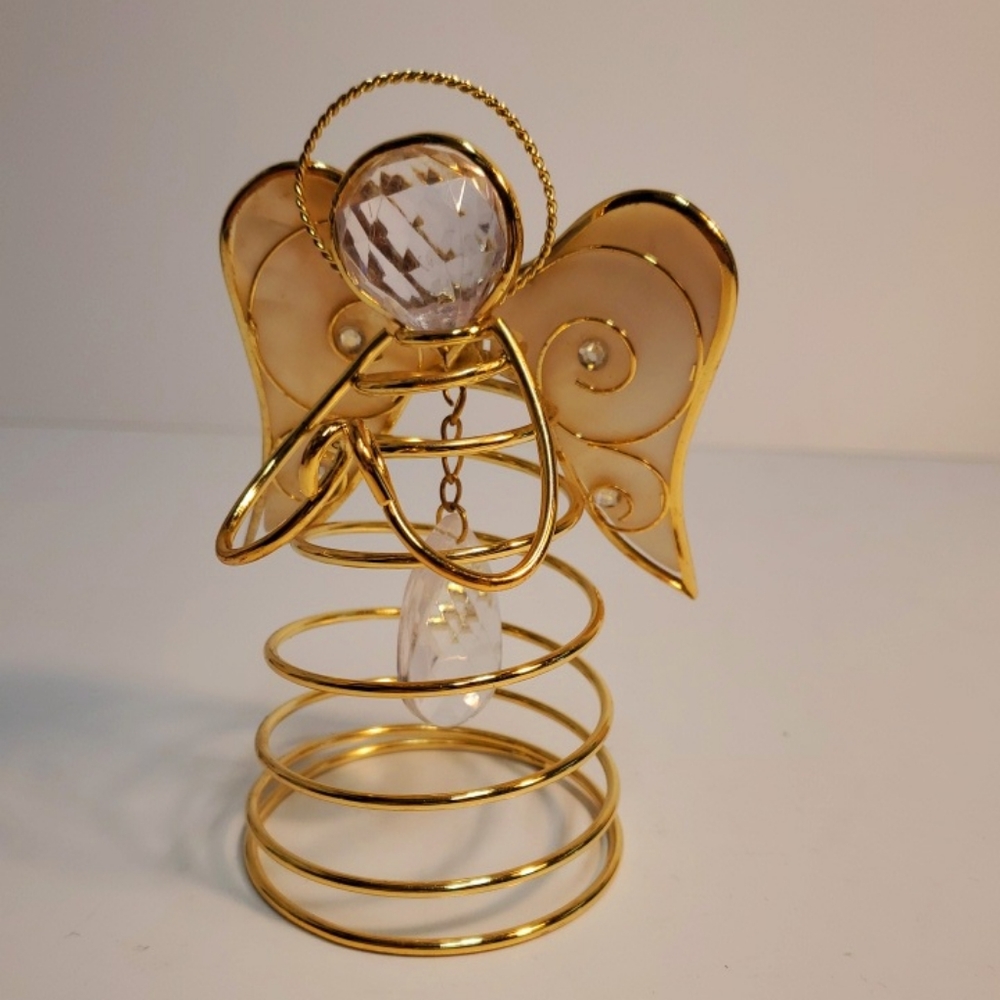 Angel Figurine Sea-Shell Skin Wings Plastic Crystals